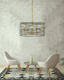 5-Light Brushed Brass/Matte Black Boca Dining Chandelier