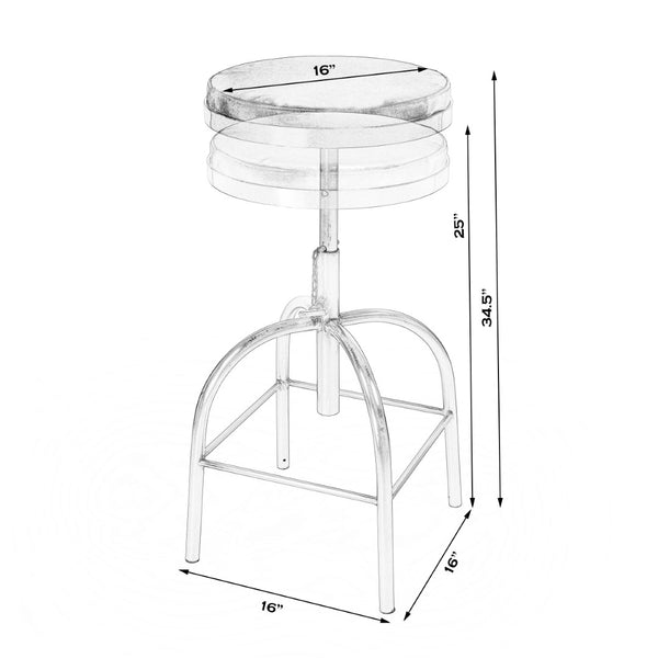 Butler Specialty Clyde Black Leather Adjustable Bar Stool 5617034