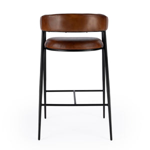 Butler Specialty Dallas Brown Leather and Iron cushioned Bar Stool 5618344