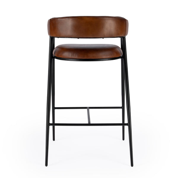 Butler Specialty Dallas Brown Leather and Iron cushioned Bar Stool 5618344