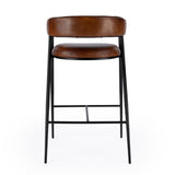 Butler Specialty Dallas Brown Leather and Iron cushioned Bar Stool 5618344