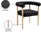 Hyatt Boucle Fabric / Rubberwood / Foam Mid-Century Black Boucle Fabric Dining Chair - 26.5" W x 22" D x 28" H