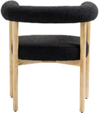 Hyatt Boucle Fabric / Rubberwood / Foam Mid-Century Black Boucle Fabric Dining Chair - 26.5" W x 22" D x 28" H