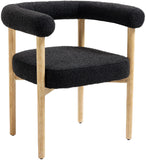 Hyatt Boucle Fabric / Rubberwood / Foam Mid-Century Black Boucle Fabric Dining Chair - 26.5" W x 22" D x 28" H