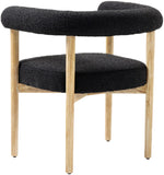 Hyatt Boucle Fabric / Rubberwood / Foam Mid-Century Black Boucle Fabric Dining Chair - 26.5" W x 22" D x 28" H