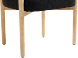 Hyatt Boucle Fabric / Rubberwood / Foam Mid-Century Black Boucle Fabric Dining Chair - 26.5" W x 22" D x 28" H