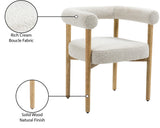 Hyatt Boucle Fabric / Rubberwood / Foam Mid-Century Cream Boucle Fabric Dining Chair - 26.5" W x 22" D x 28" H