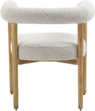 Hyatt Boucle Fabric / Rubberwood / Foam Mid-Century Cream Boucle Fabric Dining Chair - 26.5" W x 22" D x 28" H