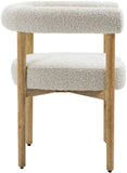 Hyatt Boucle Fabric / Rubberwood / Foam Mid-Century Cream Boucle Fabric Dining Chair - 26.5" W x 22" D x 28" H