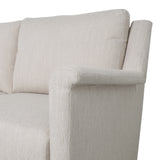 Noble House Dupont Contemporary 3 Seater Fabric Sofa, Beige and Espresso