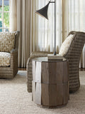 Cypress Point Everett Round Travertine End Table