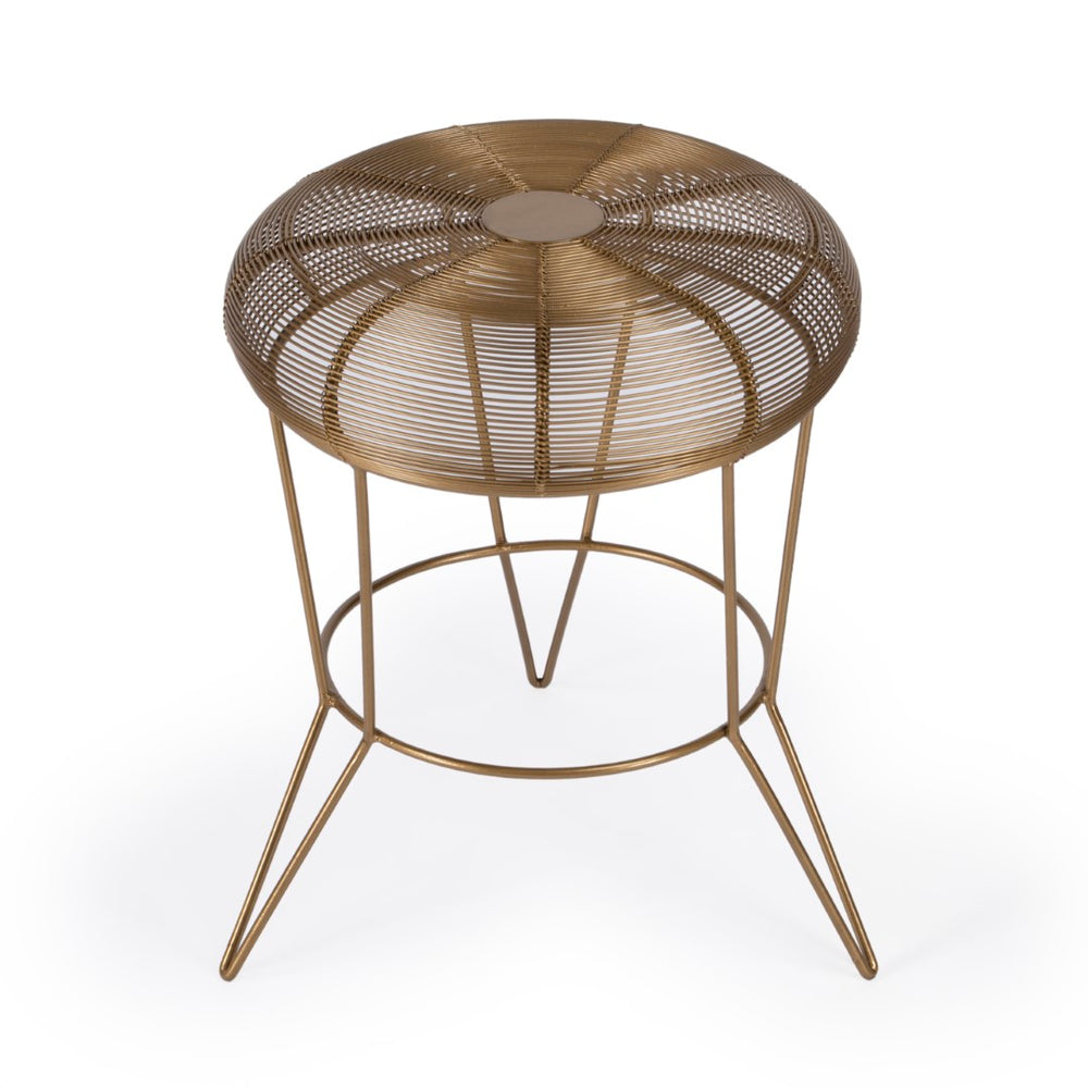 Butler Specialty Allen Decorative Wire Accent Table XRT Antique Gold Iron 5633226-BUTLER