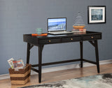 Alpine Furniture Flynn Large Desk, Black 966BLK-66 Black Mahogany Solids & Okoume Veneer 52 x 24 x 30.5