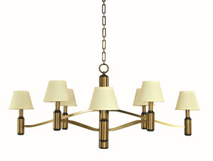 8-Light Antique Brass/Matte Black Accents Hampton Dining Chandelier