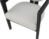 Carlyle Faux Leather / Rubberwood / Foam Contemporary Grey Faux Leather Dining Chair - 24" W x 23.5" D x 29" H