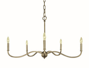 5-Light Satin Pewter Heidelberg Dining Chandelier