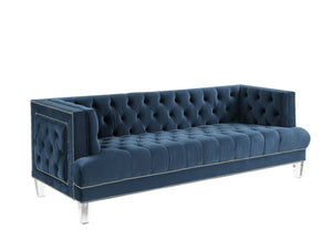 Ansario Contemporary Sofa Blue Velvet(#MJ11-110-1) 56455-ACME