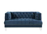 Ansario Contemporary Loveseat Blue Velvet(#MJ11-110-1) 56456-ACME