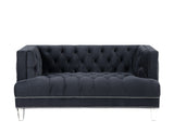 Ansario Contemporary Loveseat Charcoal Velvet(#MJ11-116) 56461-ACME