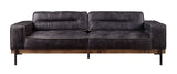 Silchester Industrial/Contemporary Sofa Antique Ebony TGL (Antique Ebony Leather) • METAL LEG] Antique Black (Matte Iron) • WOOD] Pine 56505-ACME