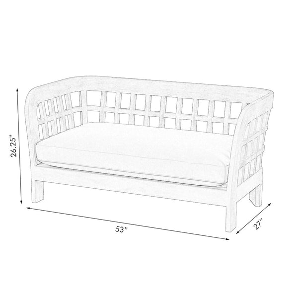 Butler Specialty Monhegan Teak Outdoor Loveseat XRT Natural Teak Teak Wood, Foam, Fabric 5653436-BUTLER