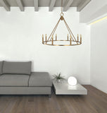 8-Light Brushed Brass Midtown Dining Chandelier