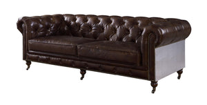 Aberdeen Transitional/Vintage Sofa Vintage Brown TGL (VCC# Vintage Brown Leather) • ALUMINUM () • LEG] tbc () 56590-ACME