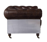 Aberdeen Transitional/Vintage Sofa Vintage Brown TGL (VCC# Vintage Brown Leather) • ALUMINUM () • LEG] tbc () 56590-ACME