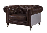 Aberdeen Transitional/Vintage Chair Vintage Brown TGL (VCC# Vintage Brown Leather) • ALUMINUM () • LEG] tbc () 56592-ACME