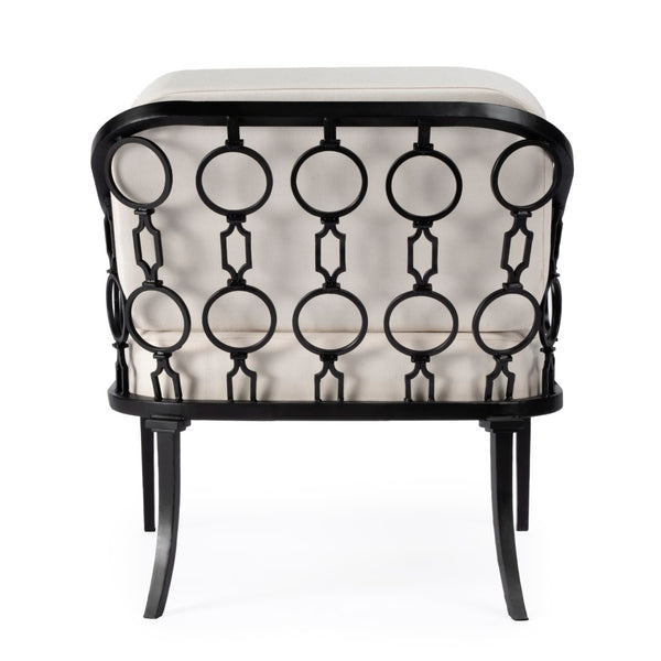 Butler Specialty Southport Iron Upholstered Outdoor Lounge Chair XRT Black Iron, Plyboard, Foam, Fabric 5659437-BUTLER