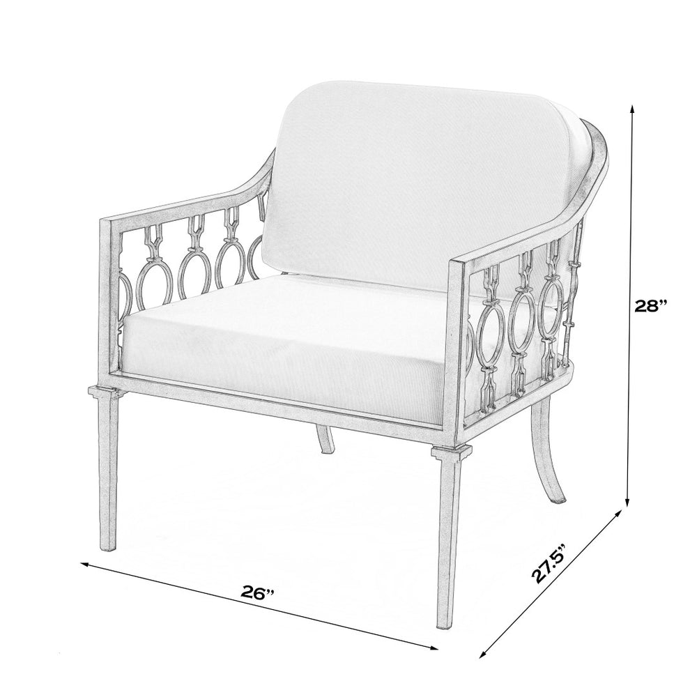 Butler Specialty Southport Iron Upholstered Outdoor Lounge Chair XRT Black Iron, Plyboard, Foam, Fabric 5659437-BUTLER