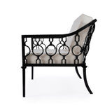 Butler Specialty Southport Iron Upholstered Outdoor Loveseat XRT Black Iron, Plyboard, Foam, Fabric 5660437-BUTLER