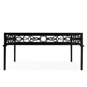 Butler Specialty Southport Iron Upholstered Outdoor Coffee Table XRT Black Iron, Clear Glass 5663437-BUTLER