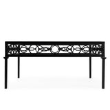 Butler Specialty Southport Iron Upholstered Outdoor Coffee Table XRT Black Iron, Clear Glass 5663437-BUTLER