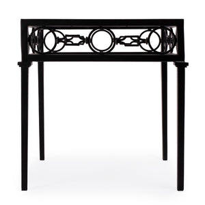 Butler Specialty Southport Iron Upholstered Outdoor End Table XRT Black Iron, Clear Glass 5664437-BUTLER