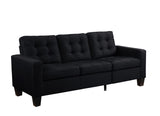 Earsom Transitional Sofa & Ottoman Black Linen (#A02-32) 56660-ACME