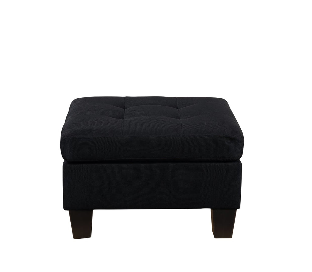 Earsom Transitional Sofa & Ottoman Black Linen (#A02-32) 56660-ACME