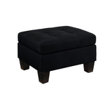 Earsom Transitional Sofa & Ottoman Black Linen (#A02-32) 56660-ACME