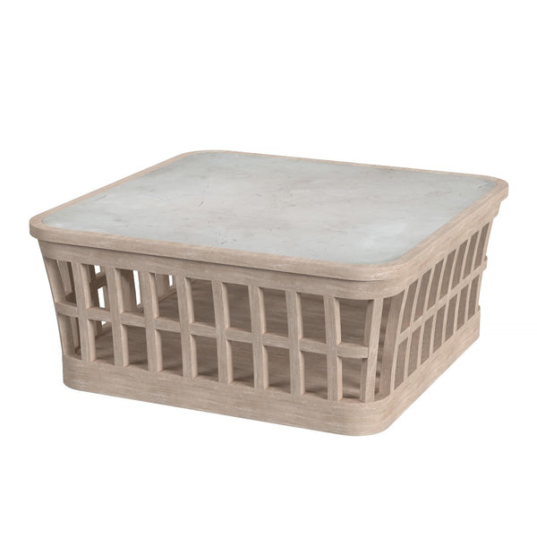 Butler Specialty Monhegan Outdoor Teak and Marble Coffee Table XRT Natural Teak Teak wood, marble 5666436-BUTLER