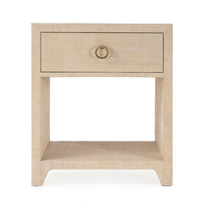 Butler Specialty Bar Harbor Raffia 1 Drawer Nighstand XRT Natural Raffia Gmelina Solids, MDF, Oak Veneer, Saguran and Zinc Handle 5669362-BUTLER