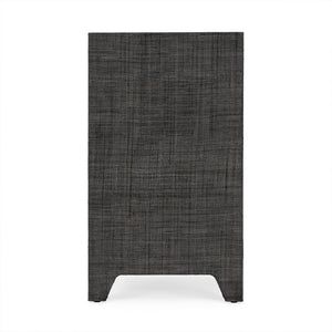 Butler Specialty Bar Harbor Raffia 1 Drawer Nighstand XRT Charcoal Raffia Gmelina Solids, MDF, Oak Veneer, Saguran and Zinc Handle 5669420-BUTLER