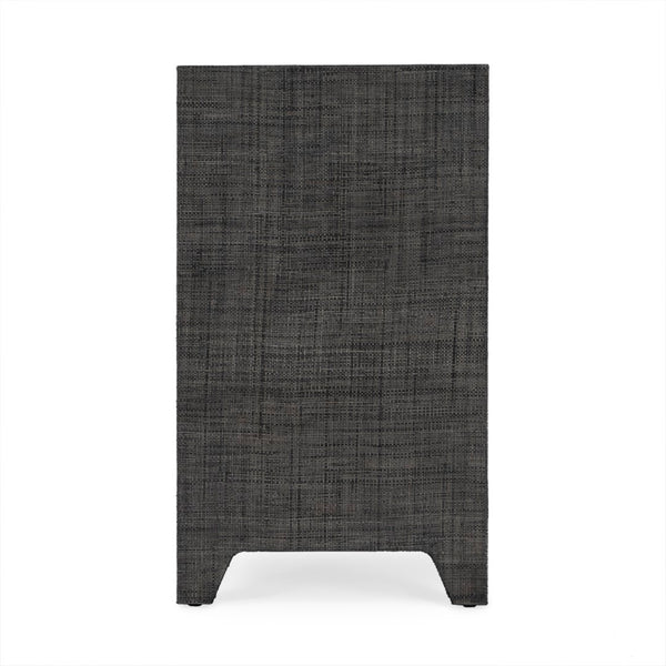 Butler Specialty Bar Harbor Raffia 1 Drawer Nighstand XRT Charcoal Raffia Gmelina Solids, MDF, Oak Veneer, Saguran and Zinc Handle 5669420-BUTLER