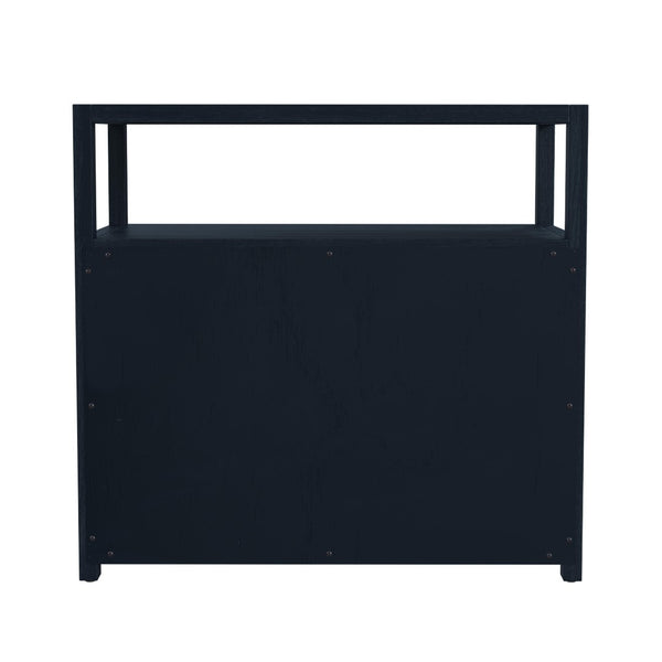 Butler Specialty Lark 2 Drawer Wide Nightstand XRT Navy Blue Acacia Wood, MDF, Acacia Veneer 5670291-BUTLER