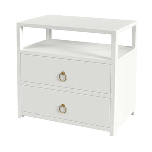 Butler Specialty Lark 2 Drawer Wide Nightstand XRT White Acacia Wood, MDF, Acacia Veneer 5670304-BUTLER