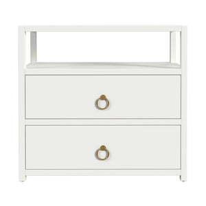 Butler Specialty Lark 2 Drawer Wide Nightstand XRT White Acacia Wood, MDF, Acacia Veneer 5670304-BUTLER