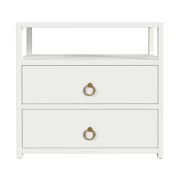 Butler Specialty Lark 2 Drawer Wide Nightstand XRT White Acacia Wood, MDF, Acacia Veneer 5670304-BUTLER