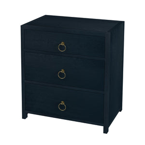 Butler Specialty Lark  3 Drawer Nightstand XRT Navy Blue Acacia Wood -MDF -Acacia Veneer 5671291-BUTLER