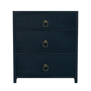 Butler Specialty Lark  3 Drawer Nightstand XRT Navy Blue Acacia Wood -MDF -Acacia Veneer 5671291-BUTLER