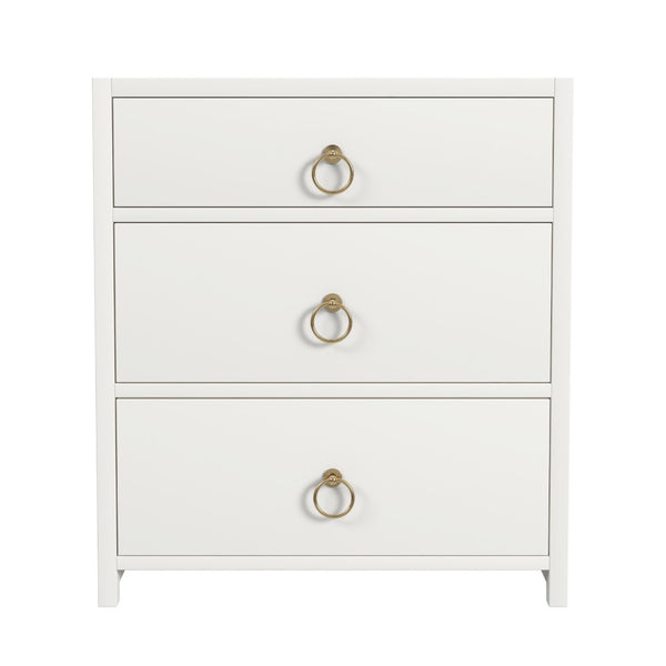 Butler Specialty Lark 3 Drawer Nightstand XRT White Acacia Wood -MDF -Acacia Veneer 5671304-BUTLER