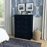 Butler Specialty Lark 5 Drawer Cabinet XRT Navy Blue Acacia Wood -MDF -Acacia Veneer 5672291-BUTLER